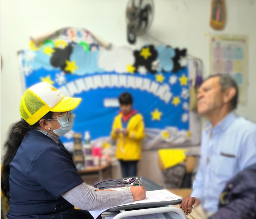 Niños en jornada de salud rural
